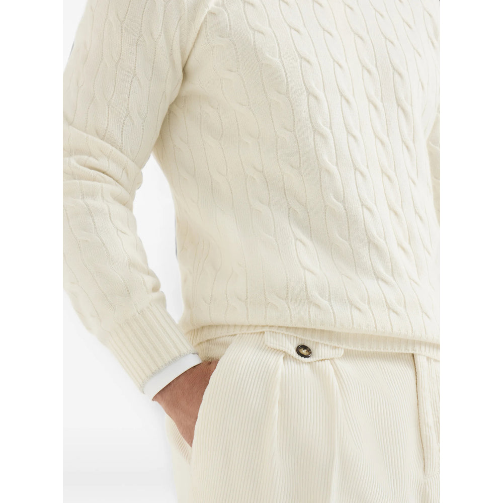 Brunello Cucinelli White Sweaters & Knitwear - Jumpers Men BRUNELLO CUCINELLI