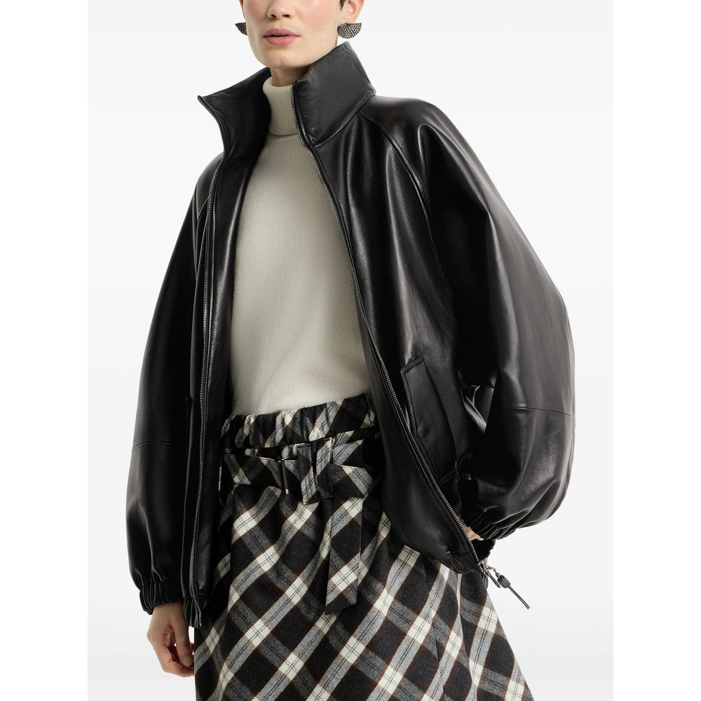 Brunello Cucinelli Black Jackets - Bomber Jackets Women BRUNELLO CUCINELLI