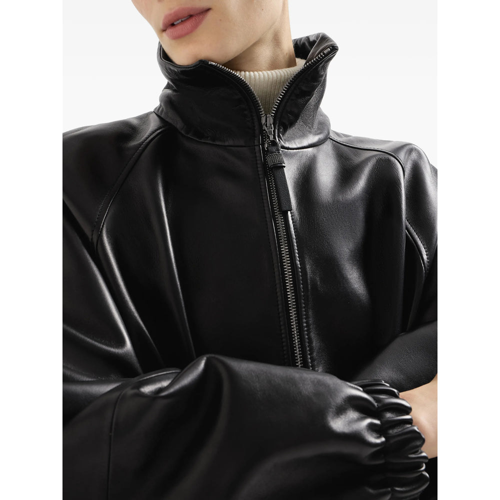 Brunello Cucinelli Black Jackets - Bomber Jackets Women BRUNELLO CUCINELLI