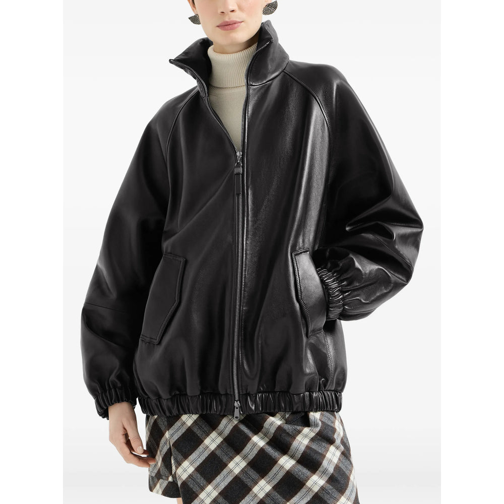 Brunello Cucinelli Black Jackets - Bomber Jackets Women BRUNELLO CUCINELLI