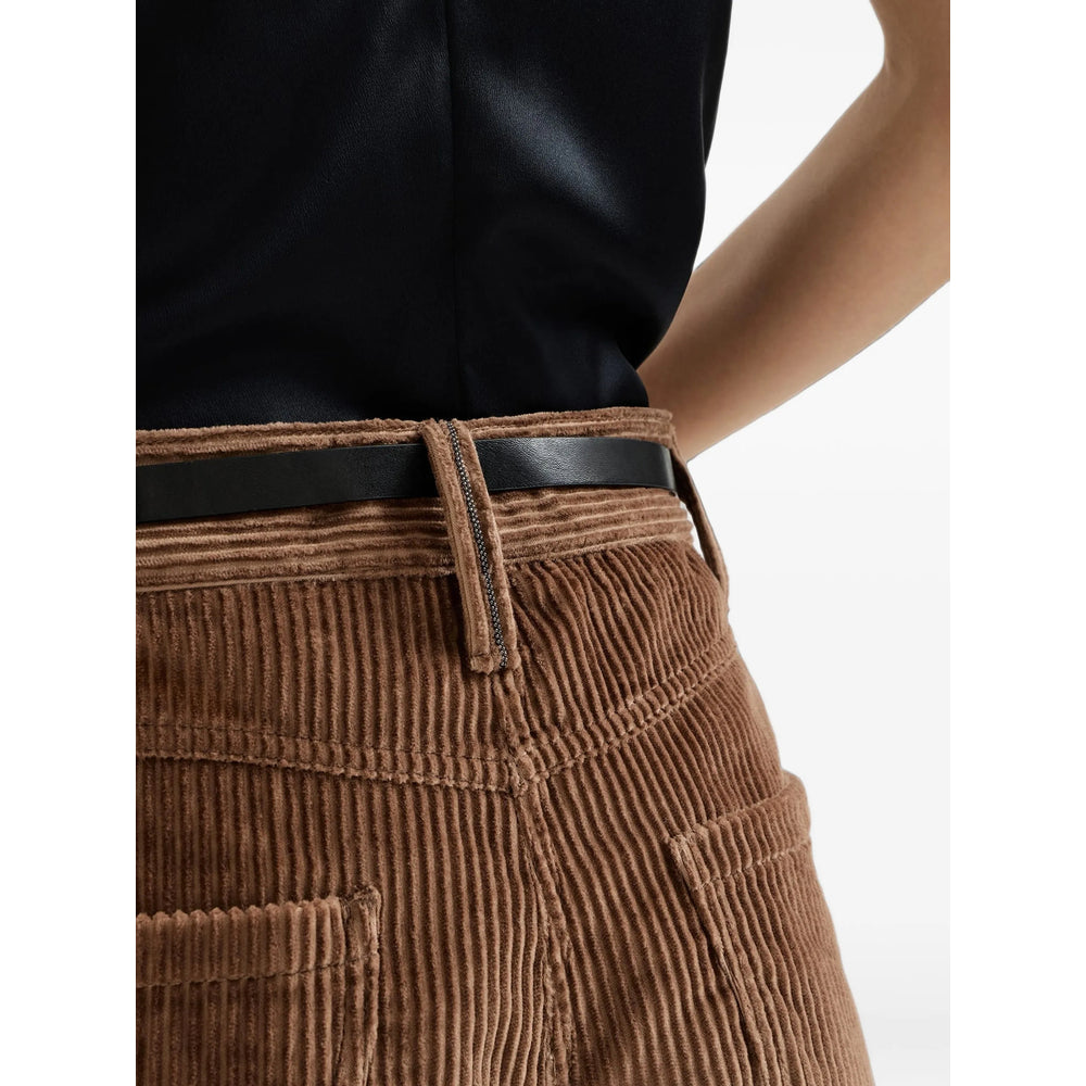 Brunello Cucinelli Brown Trousers - Straight Trousers Women BRUNELLO CUCINELLI