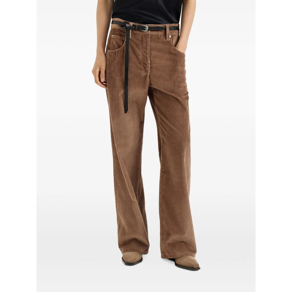 Brunello Cucinelli Brown Trousers - Straight Trousers Women BRUNELLO CUCINELLI