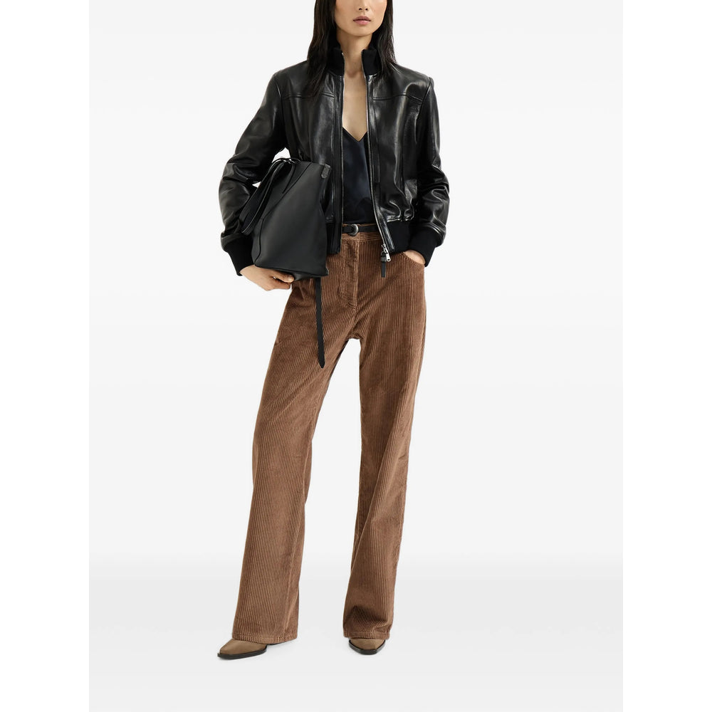 Brunello Cucinelli Brown Trousers - Straight Trousers Women BRUNELLO CUCINELLI