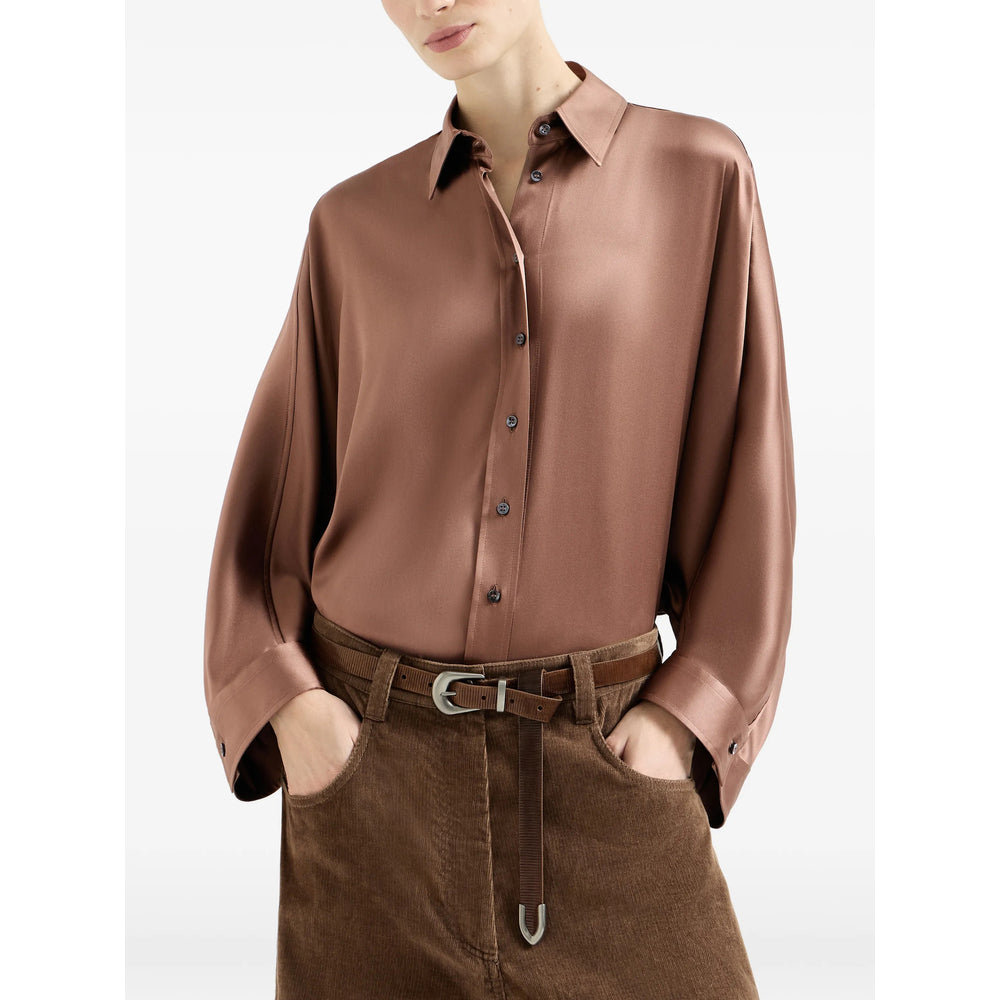 Brunello Cucinelli Brown Tops - Shirts Women BRUNELLO CUCINELLI
