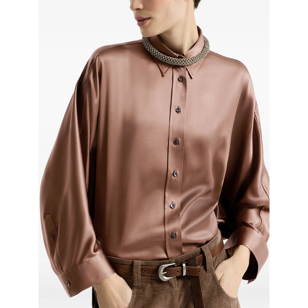 Brunello Cucinelli Brown Tops - Shirts Women BRUNELLO CUCINELLI