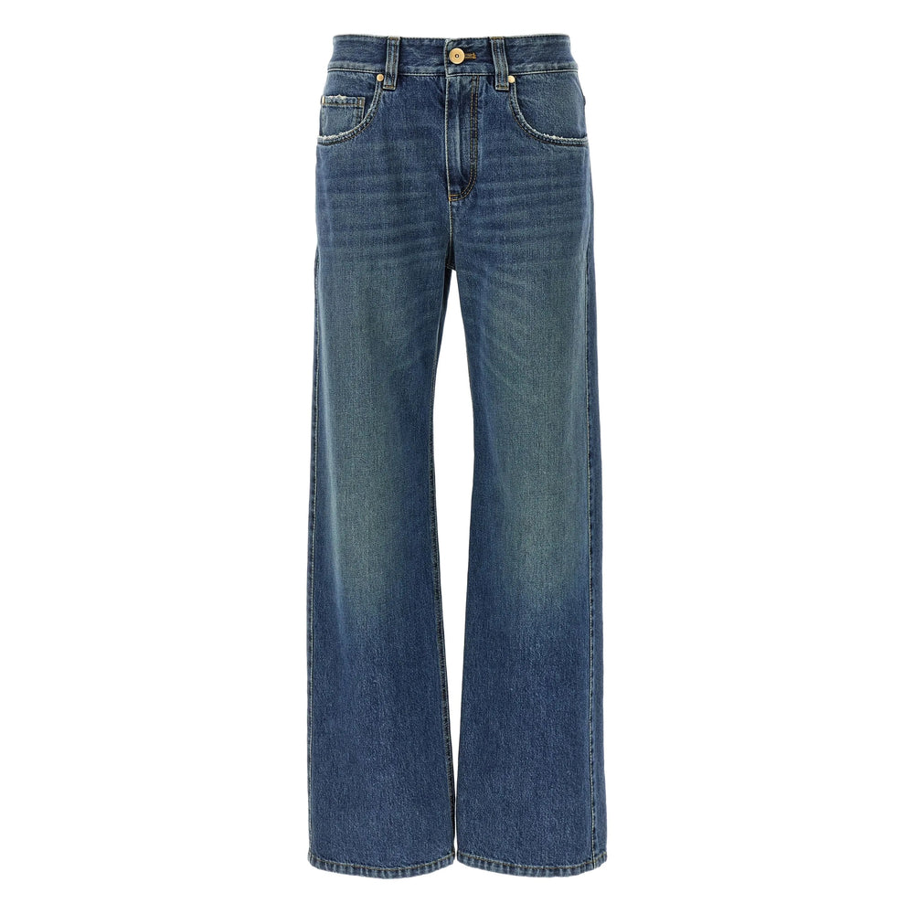 Brunello Cucinelli Blue Denim - Wide-Leg Jeans Women BRUNELLO CUCINELLI