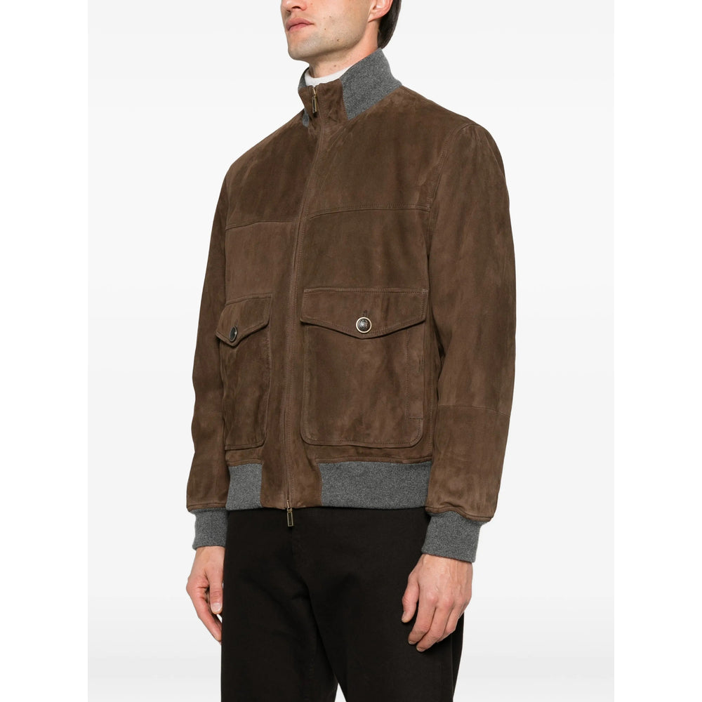 Brunello Cucinelli Brown Jackets - Leather Jackets Men BRUNELLO CUCINELLI