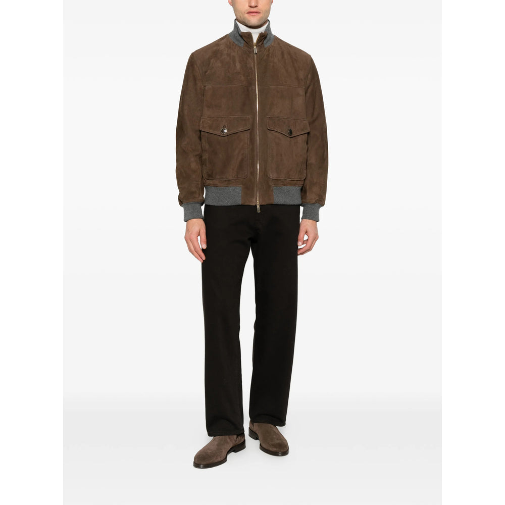 Brunello Cucinelli Brown Jackets - Leather Jackets Men BRUNELLO CUCINELLI
