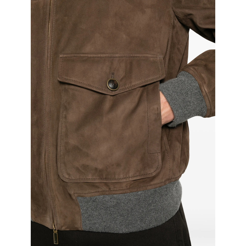Brunello Cucinelli Brown Jackets - Leather Jackets Men BRUNELLO CUCINELLI