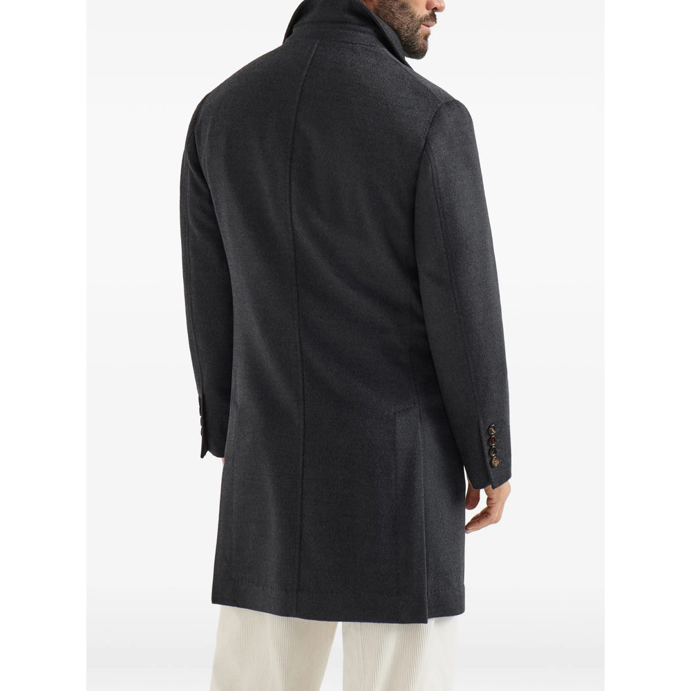 Brunello Cucinelli Grey Coats - Single Breasted Coats Men BRUNELLO CUCINELLI