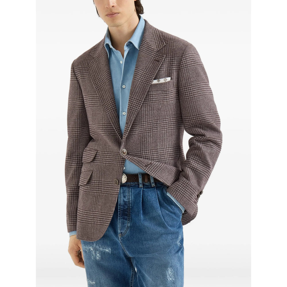 Brunello Cucinelli Brown Jackets - Blazers Men BRUNELLO CUCINELLI