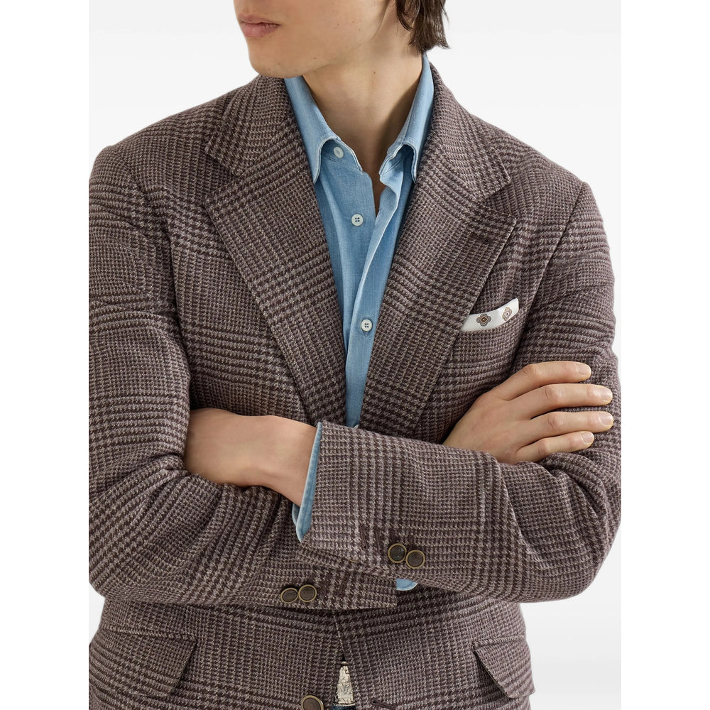 Brunello Cucinelli Brown Jackets - Blazers Men BRUNELLO CUCINELLI