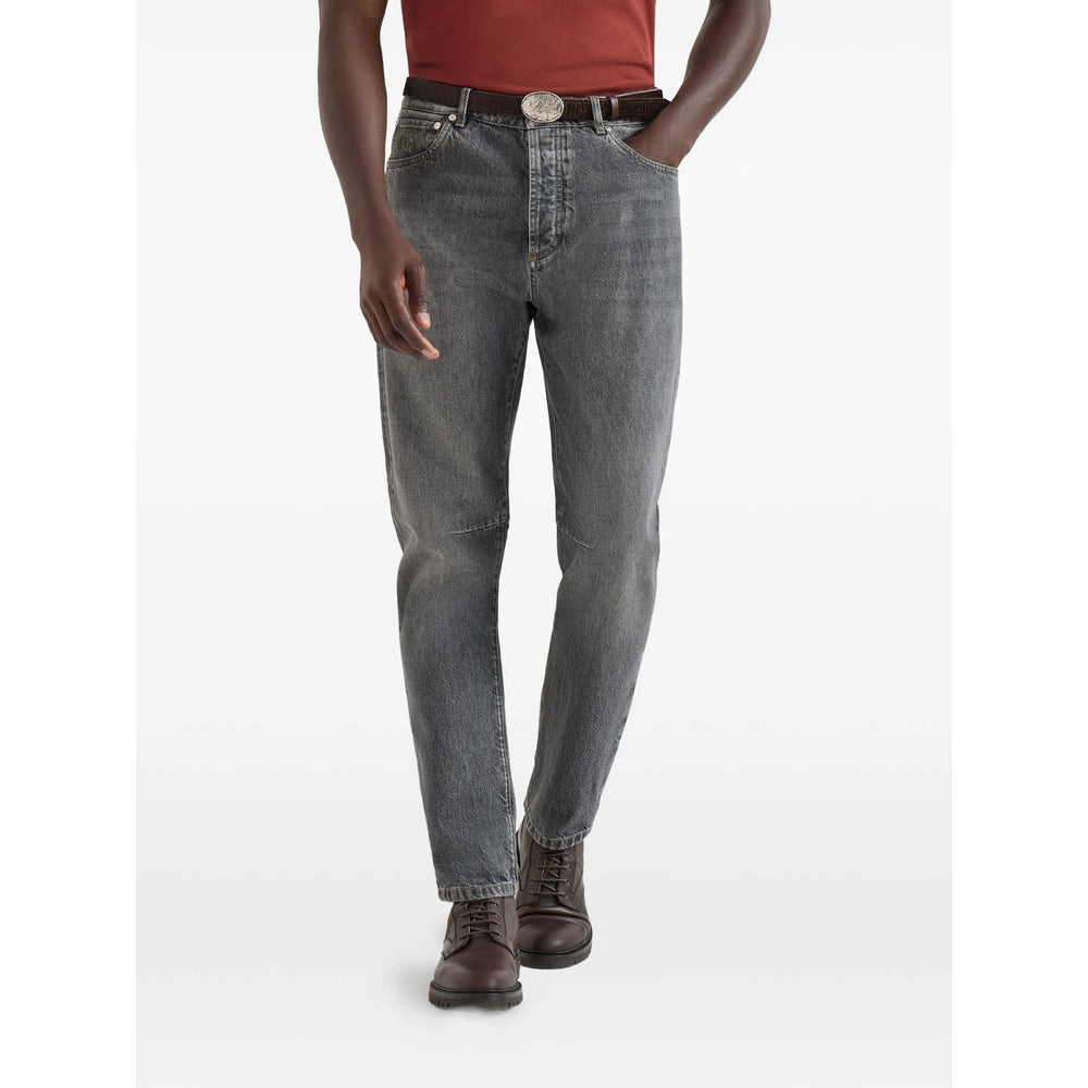 Brunello Cucinelli Grey Denim - Regular & Straight-Leg Jeans Men BRUNELLO CUCINELLI