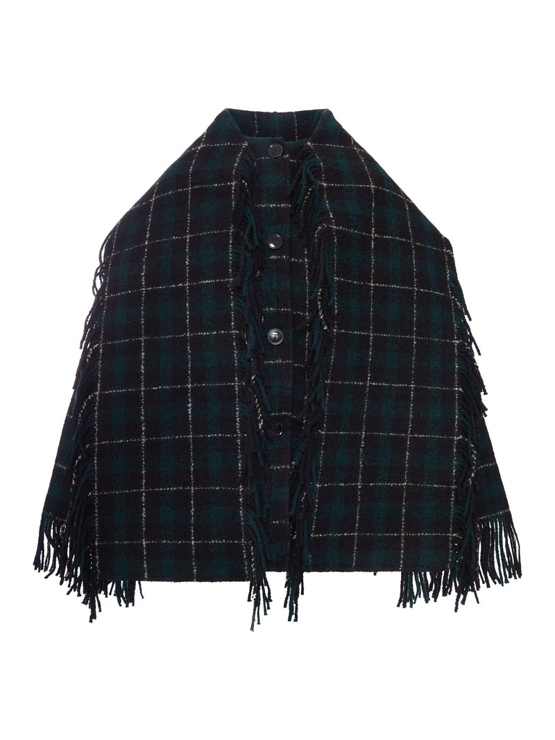Toteme Women Wool Scarf-Design Fringed Jacket TOTEME