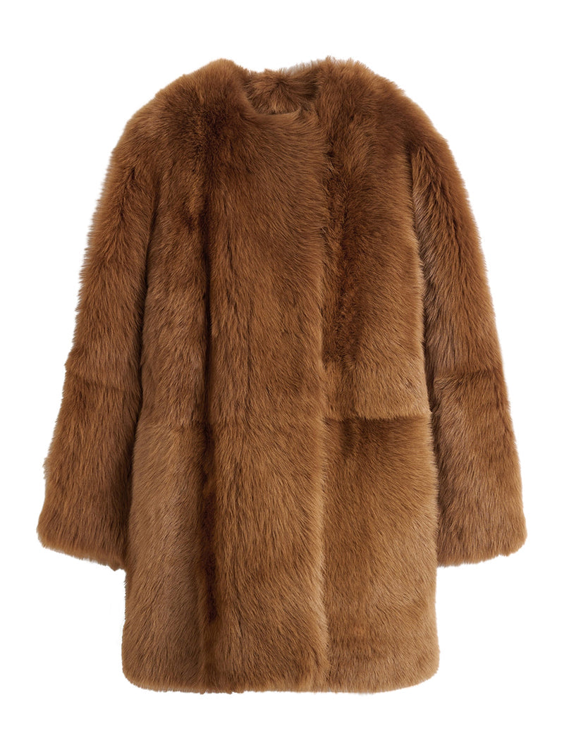 Toteme Women Short Lamb Fur Coat TOTEME