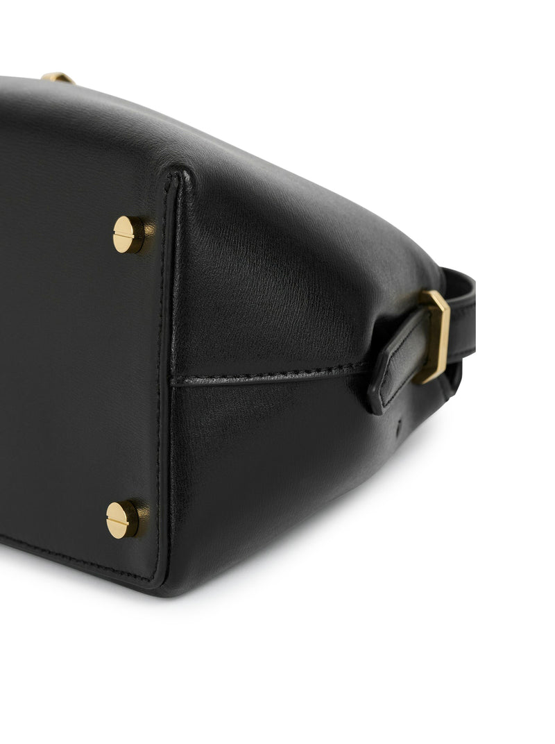 Toteme Women T-Lock Leather Shoulder Black TOTEME