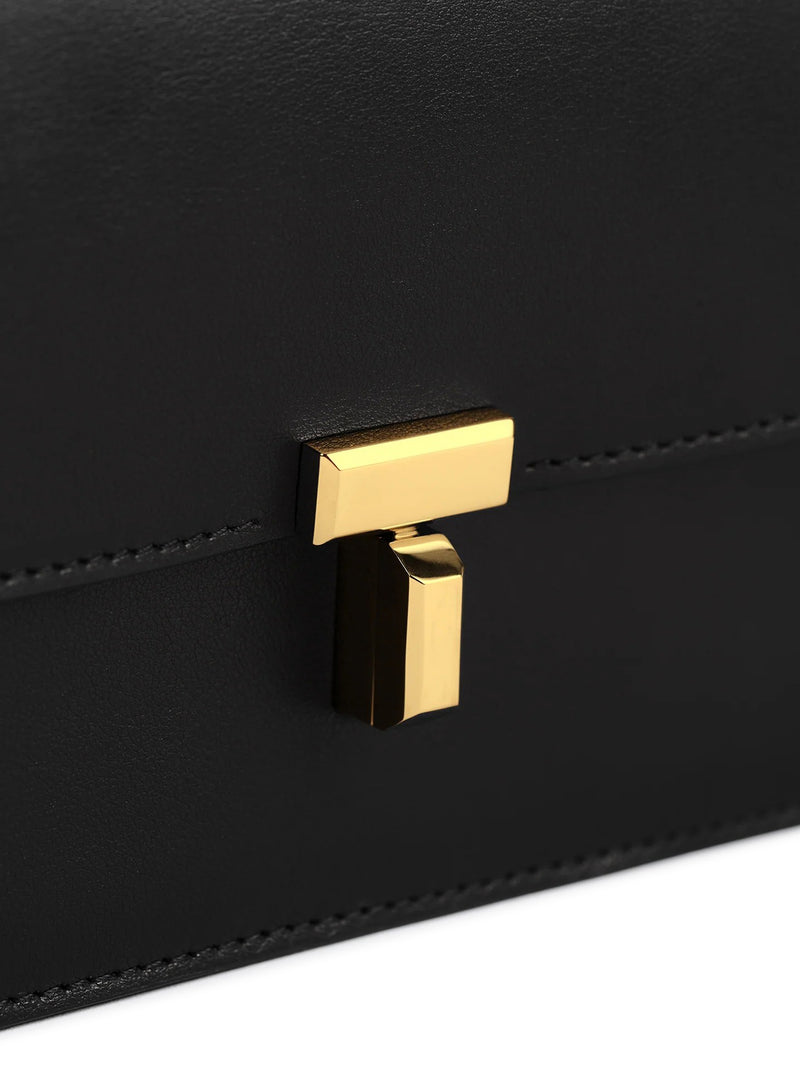 Toteme Women Black Leather Crossbody Bag With T-Lock Closure TOTEME