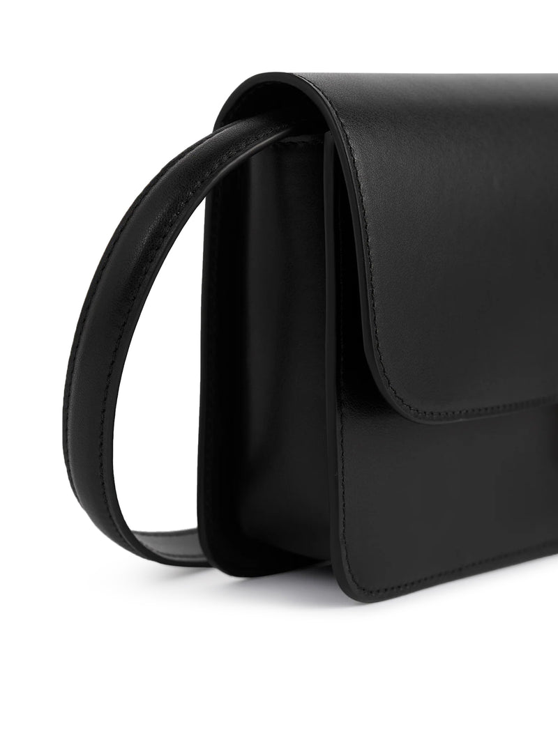 Toteme Women Black Leather Crossbody Bag With T-Lock Closure TOTEME
