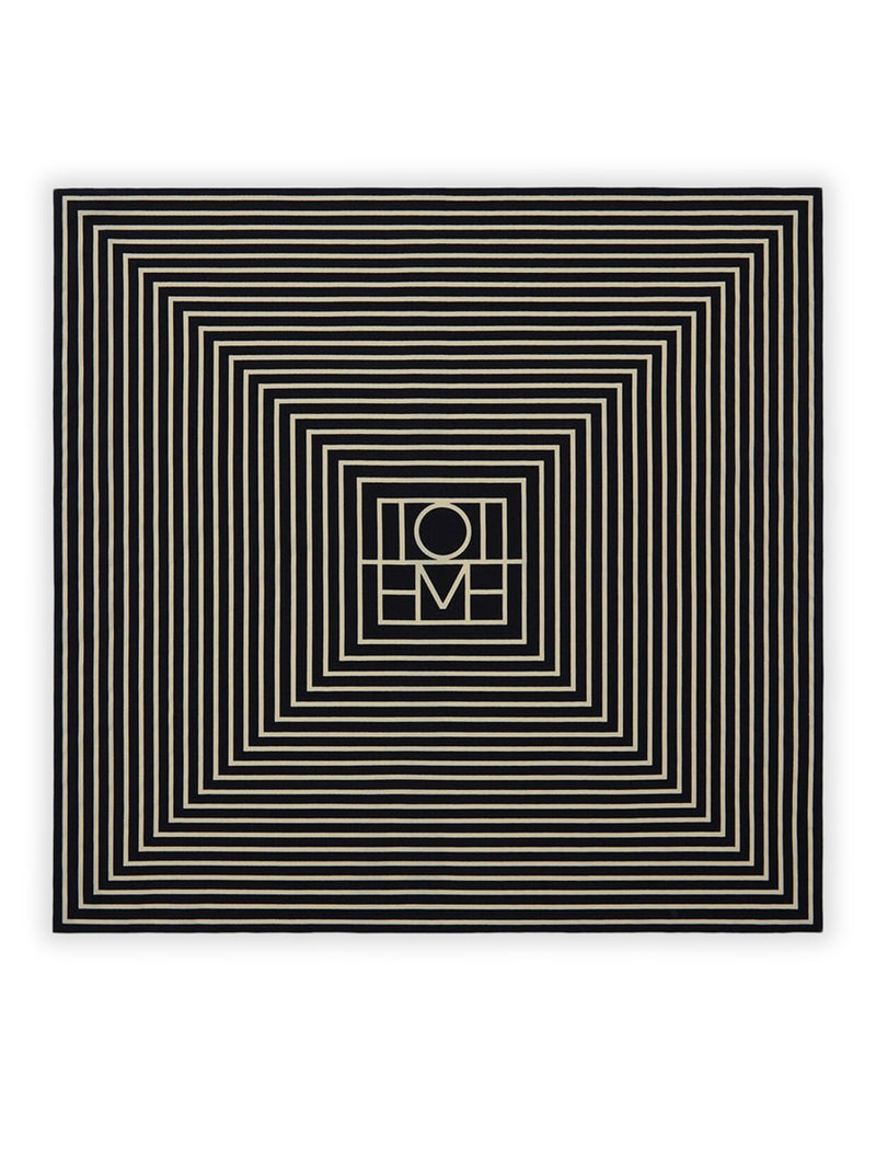 Toteme Women Black Silk Scarf With Monogram Detail TOTEME
