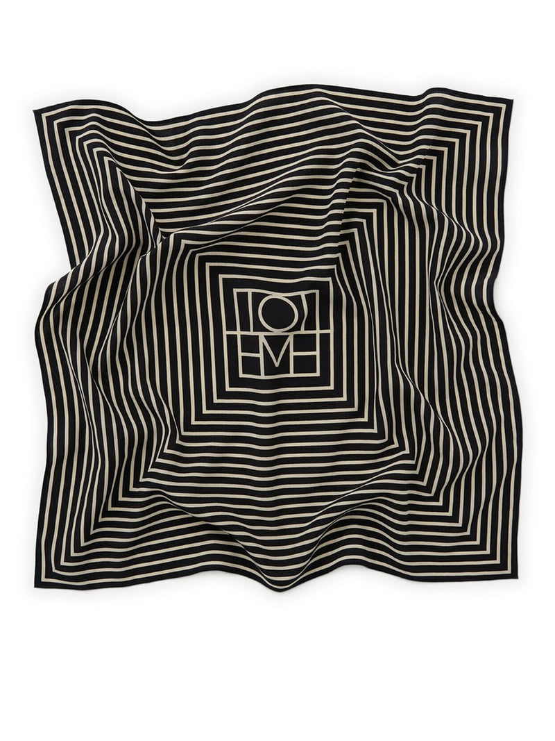 Toteme Women Black Silk Scarf With Monogram Detail TOTEME