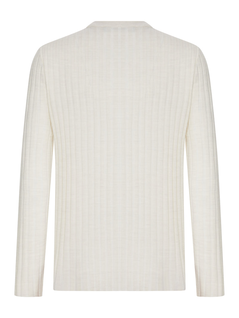 Amiri Men Henley Long-Sleeved Ribbed Knit Sweater AMIRI