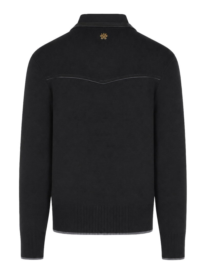 Amiri Men Wool Bomber Jacket With Leather Inserts AMIRI