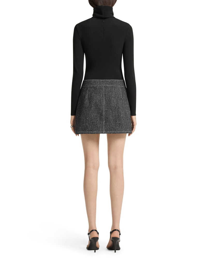 Courreges Women Two-Pocket Denim Tweed Miniskirt COURREGES