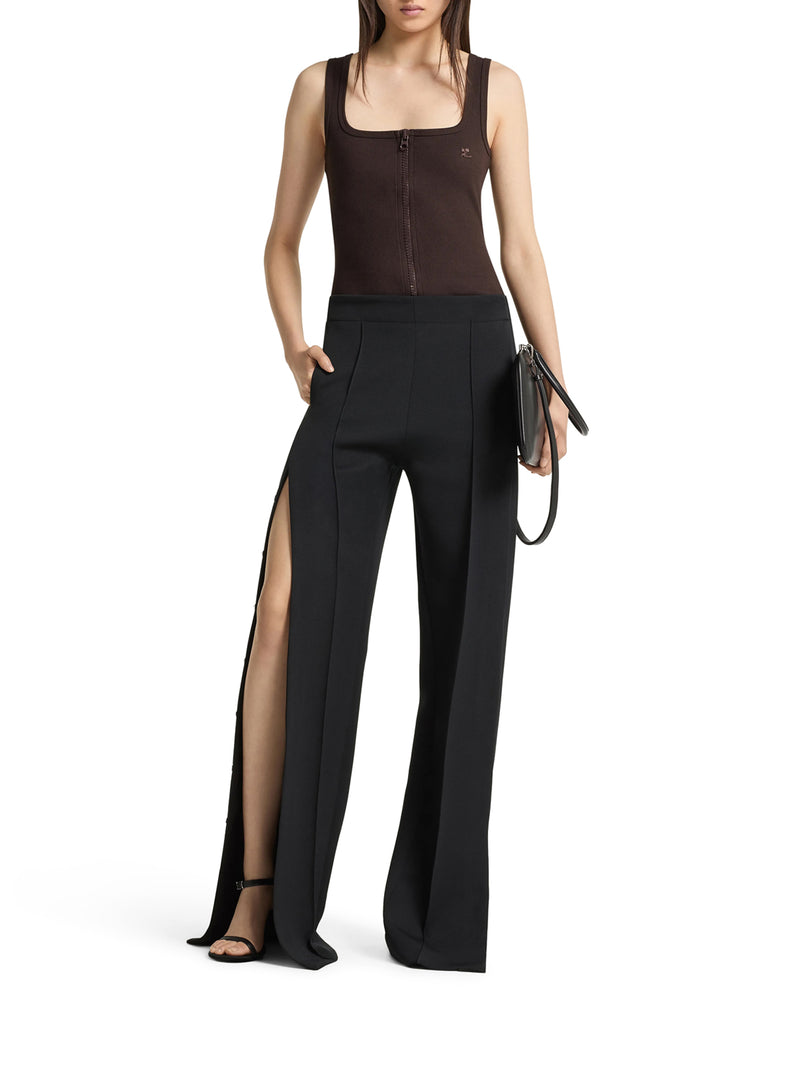 Courreges Women 90S-Style Ribbed Tank Top With Zip COURREGES