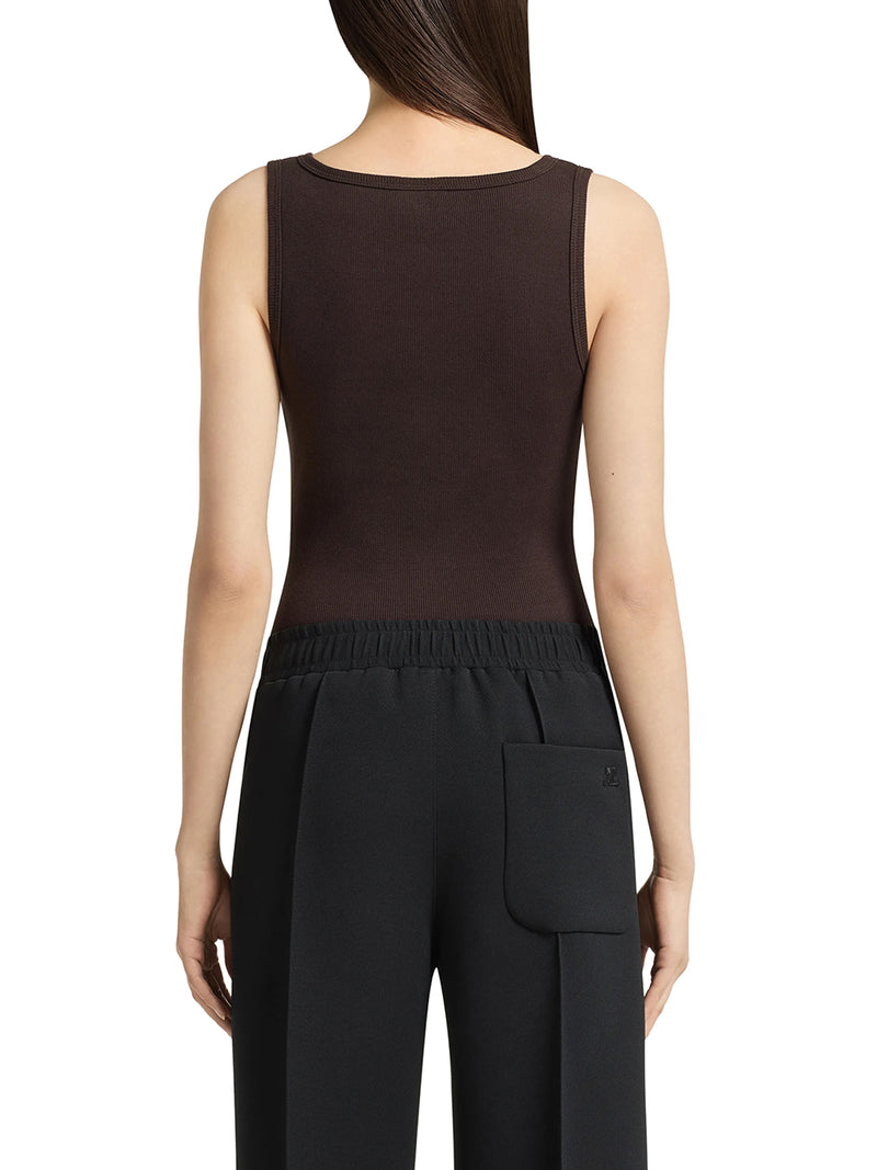 Courreges Women 90S-Style Ribbed Tank Top With Zip COURREGES