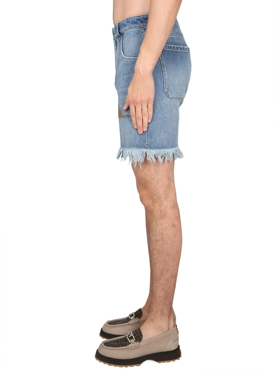 Fendi Men Denim Bermuda Shorts FENDI
