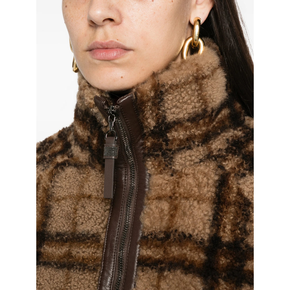 Brunello Cucinelli Brown Jackets - Faux Fur & Shearling Jackets Women BRUNELLO CUCINELLI