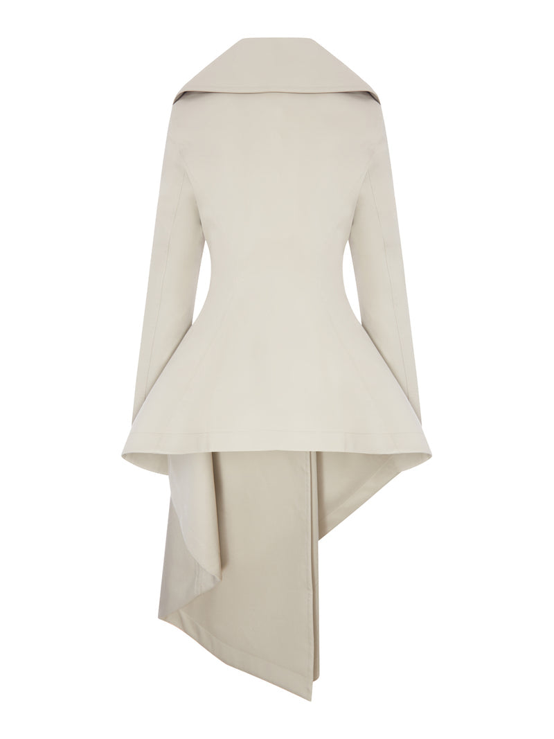 Alaia Women Asymmetric Double-Breasted Cotton Trench Coat ALAIA