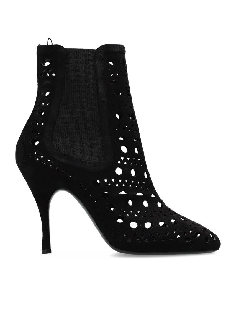 Alaia Women Alaïa Black Suede Heel Ankle Boots ALAIA