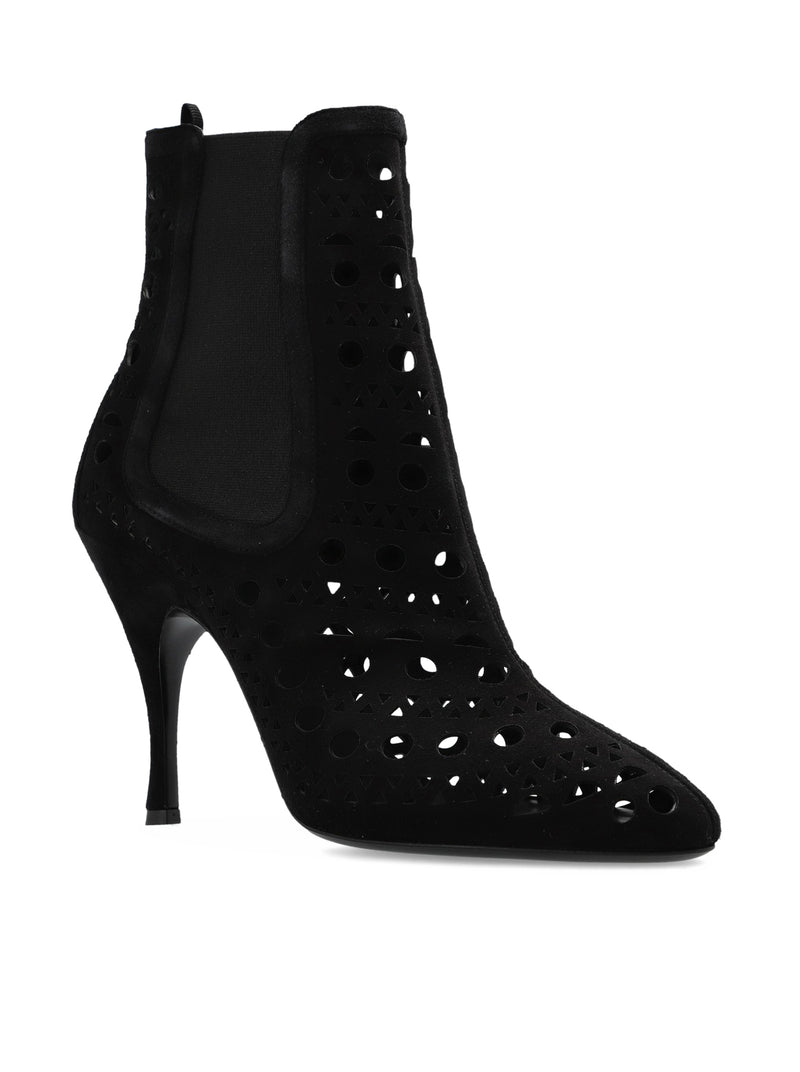 Alaia Women Alaïa Black Suede Heel Ankle Boots ALAIA
