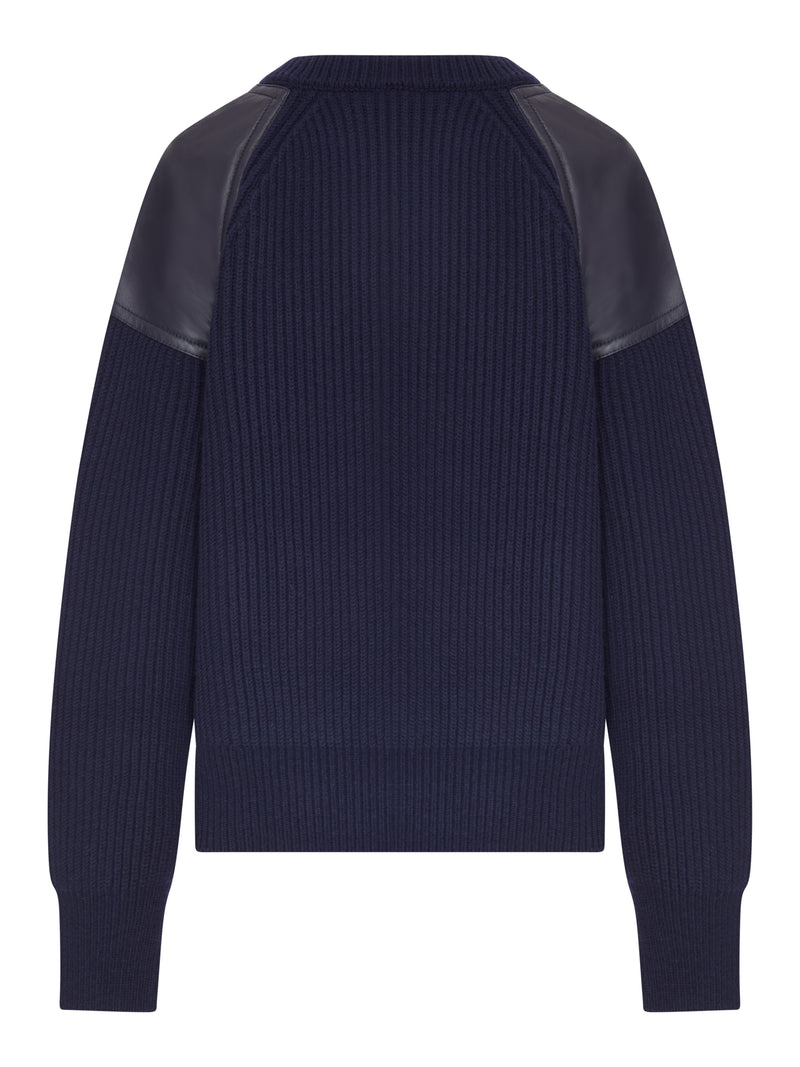 Bottega Veneta Women Sweater With Leather Inserts And Side Zip BOTTEGA VENETA