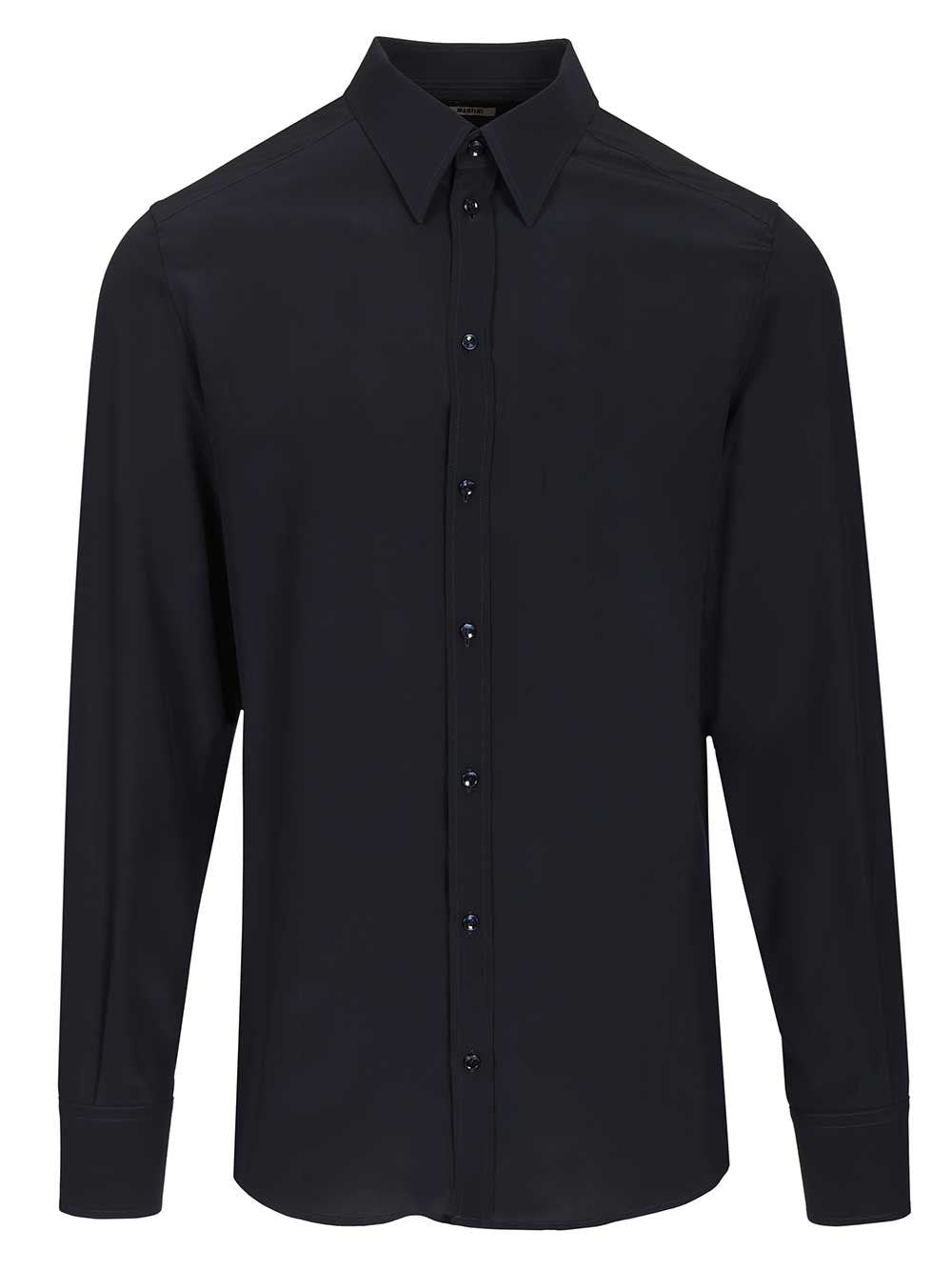 Dolce & Gabbana Men Formal Shirt In Silk Crepe De Chine DOLCE & GABBANA