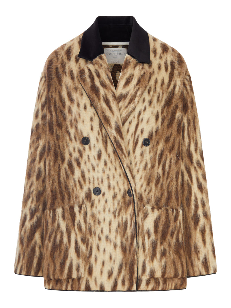 Forte Forte Women Short Coat In Virgin Wool And Alpaca Blend “Royal Leopard” Gold FORTE FORTE