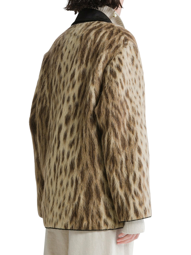 Forte Forte Women Short Coat In Virgin Wool And Alpaca Blend “Royal Leopard” Gold FORTE FORTE