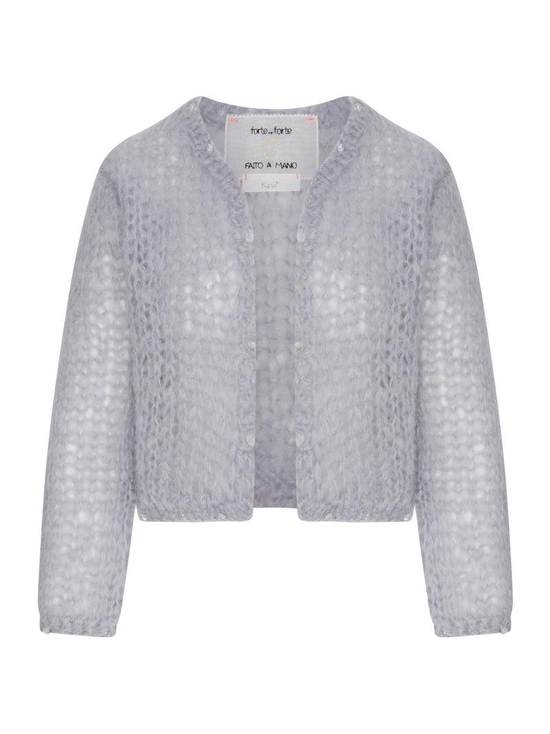 Forte Forte Women Short Cardigan In Openwork Knit With Embroidery FORTE FORTE