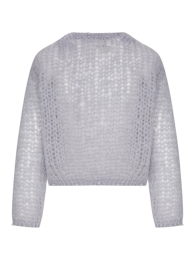Forte Forte Women Short Cardigan In Openwork Knit With Embroidery FORTE FORTE