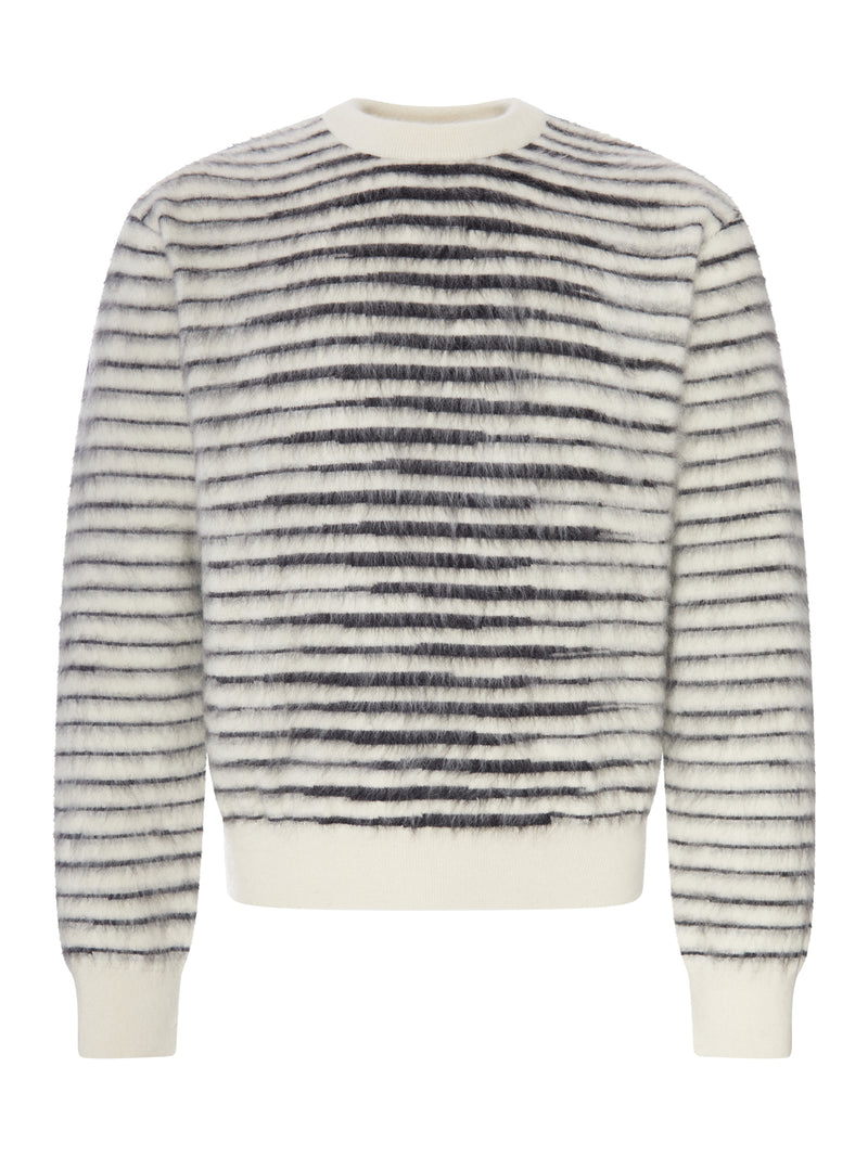 Tom Ford Men Striped Crew Neck Sweater With Hairy Effect TOM FORD
