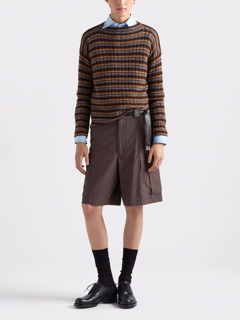 Prada Men Shetland Wool Boat Neck Sweater PRADA
