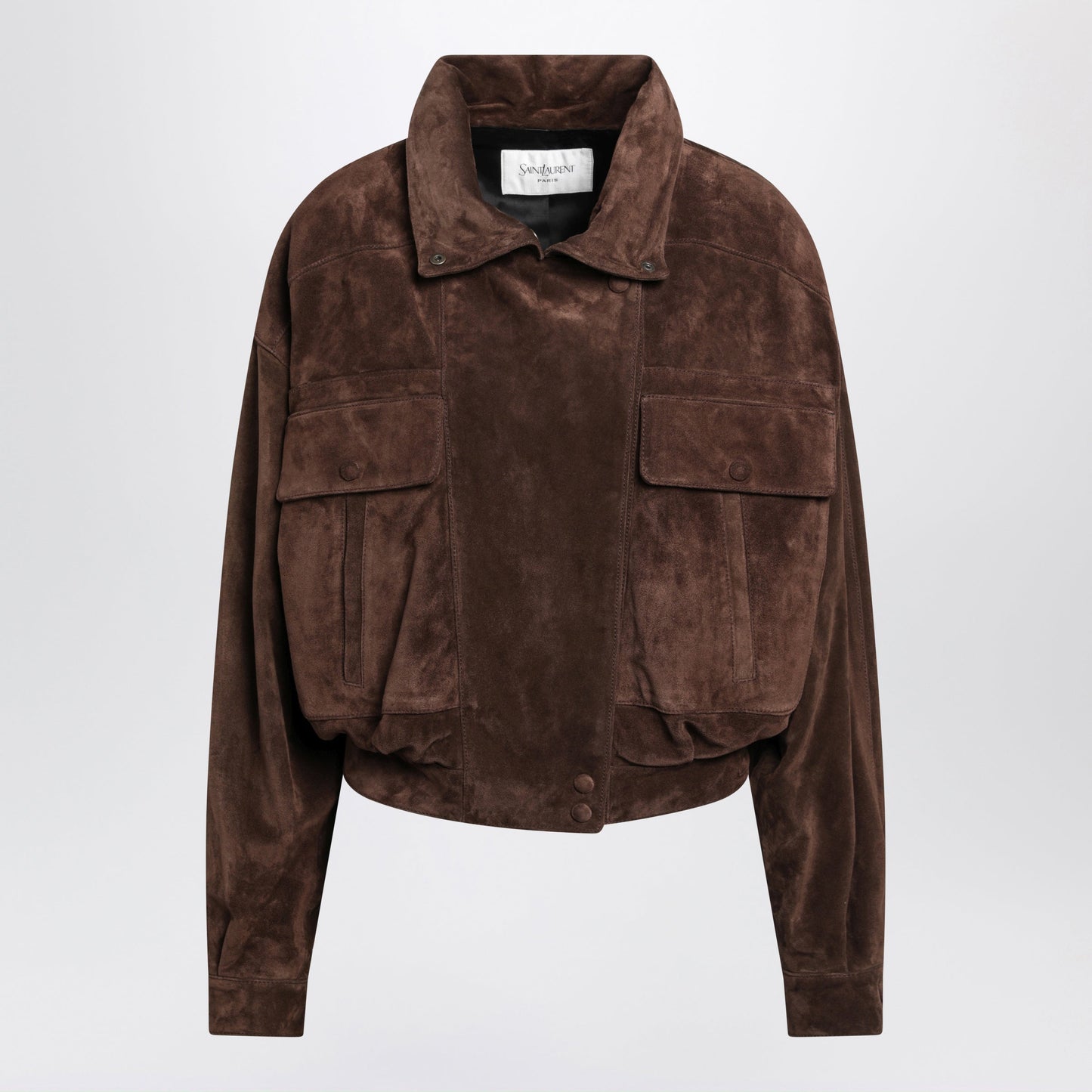 Saint Laurent Vintage Suede Leather Jacket In Ebony Brown Women SAINT LAURENT