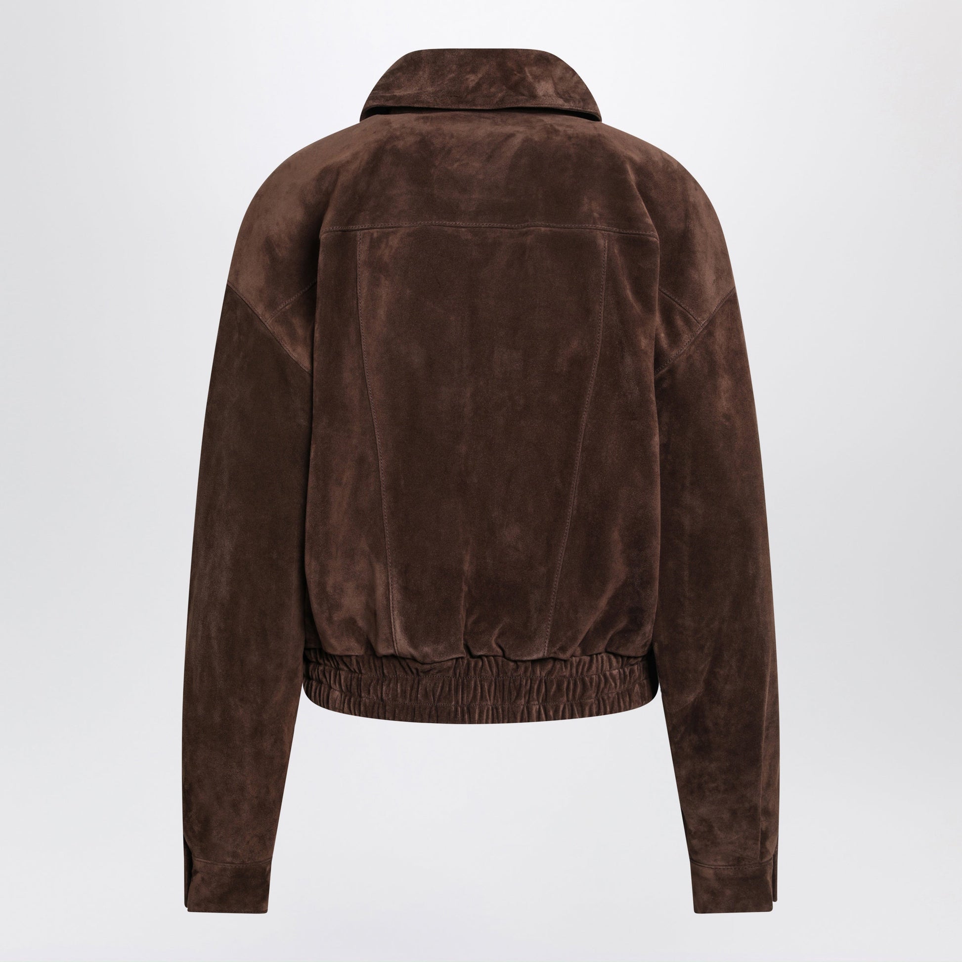 Saint Laurent Vintage Suede Leather Jacket In Ebony Brown Women SAINT LAURENT