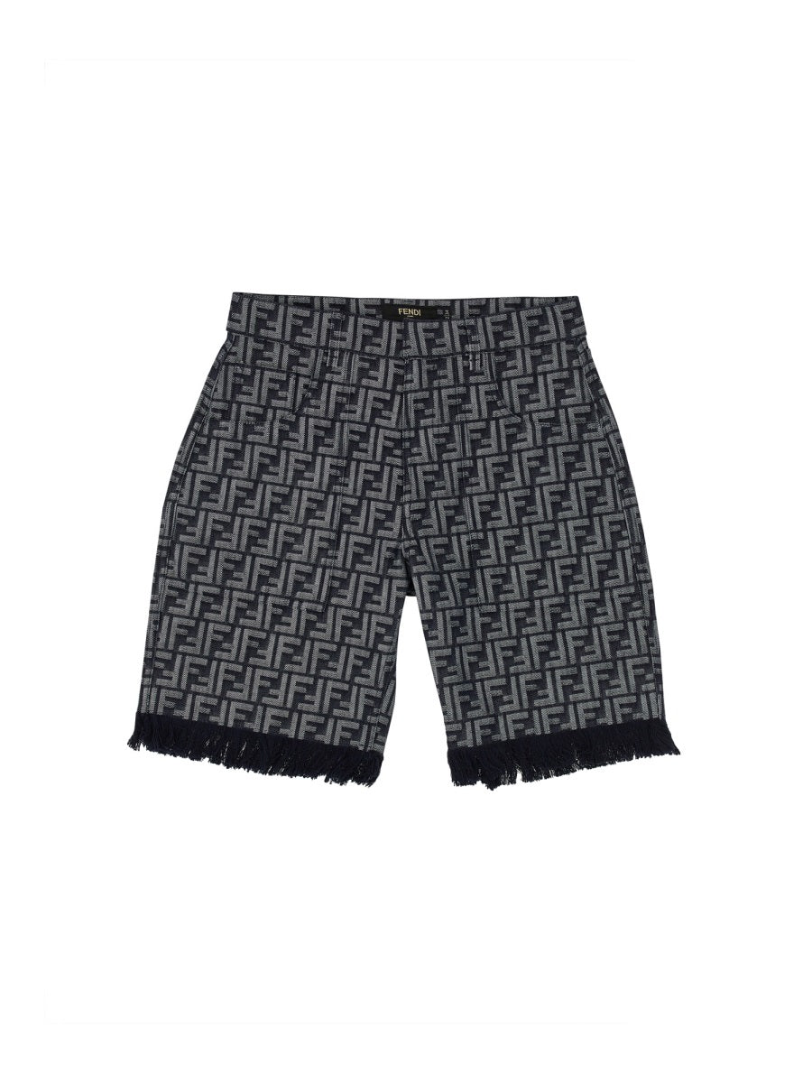 Fendi Men Ff Denim Bermuda Shorts FENDI