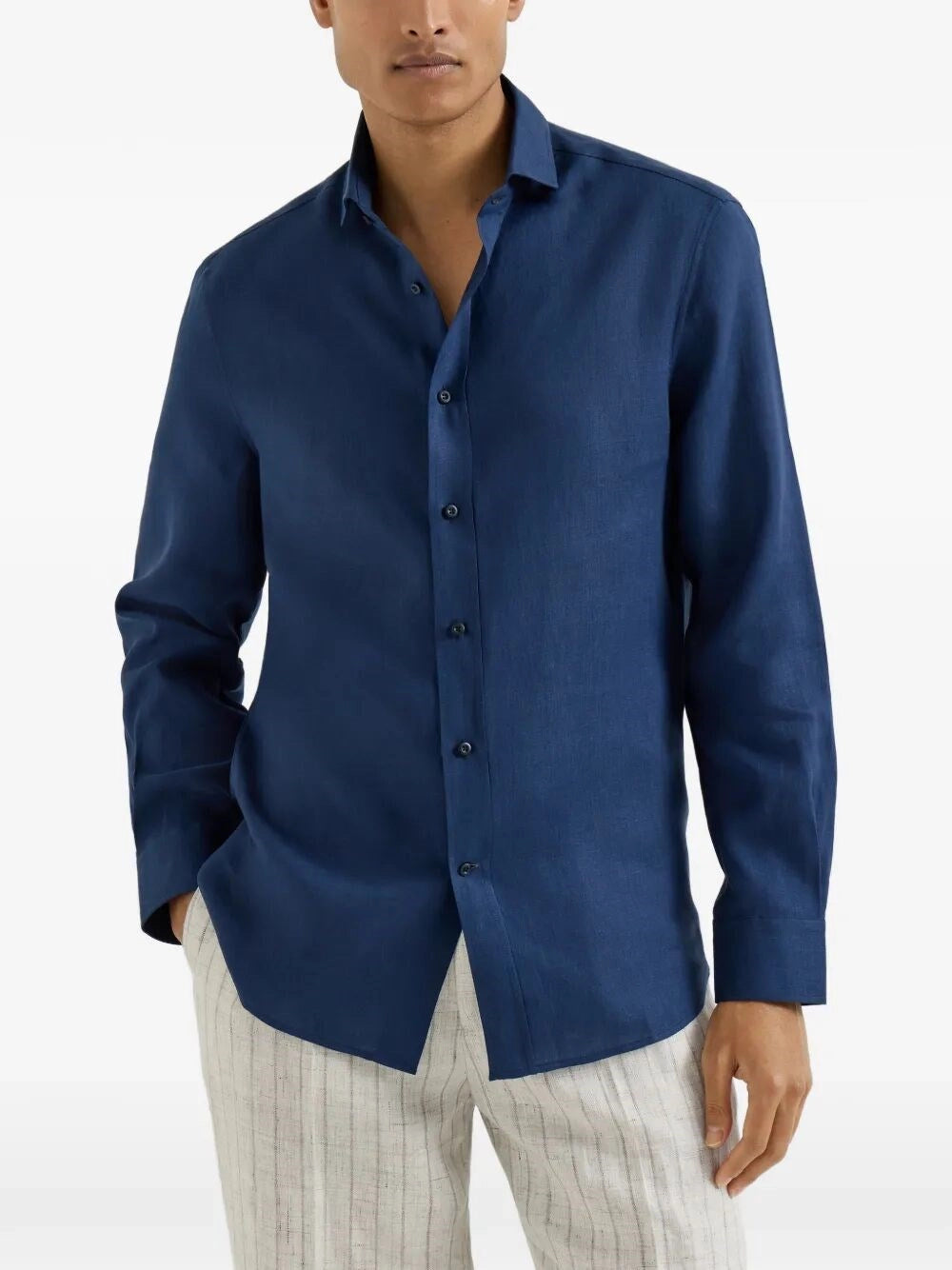 Brunello Cucinelli Men Linen Shirt BRUNELLO CUCINELLI