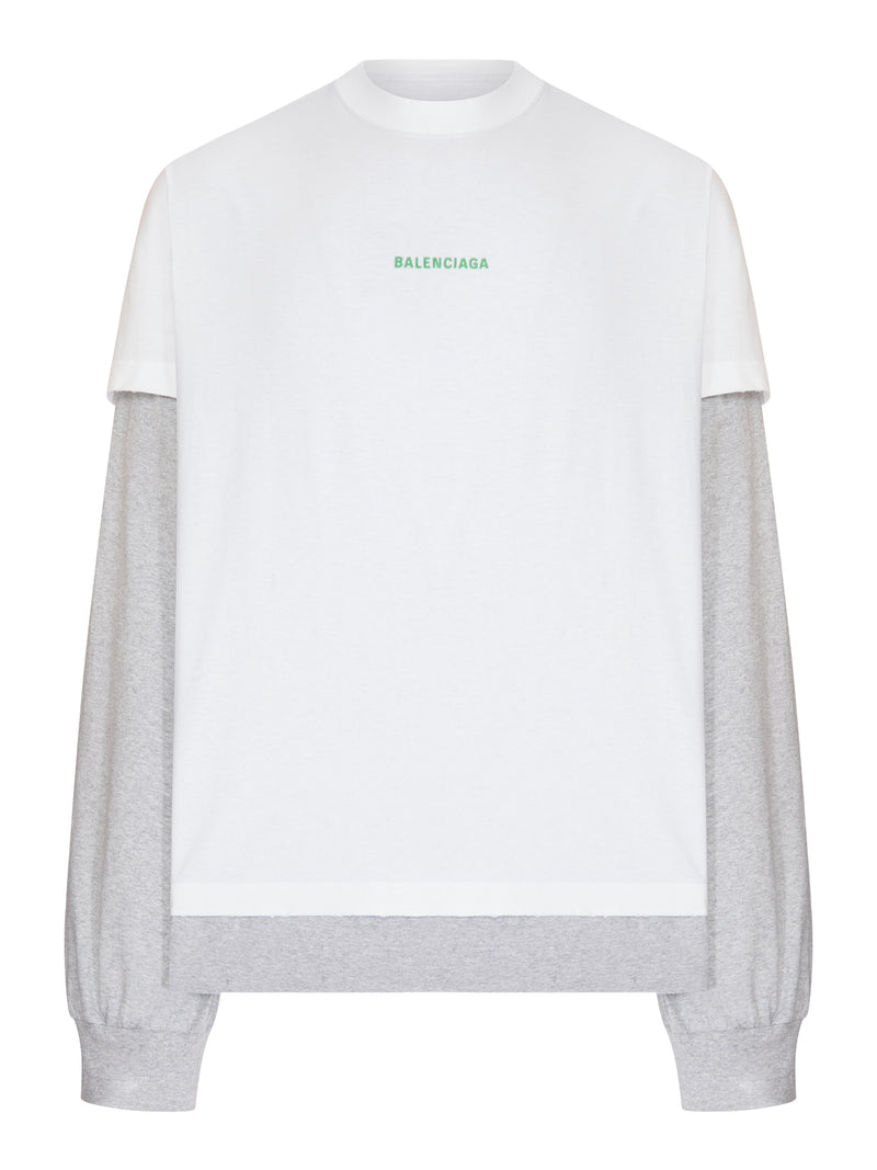 Balenciaga Men Layered T-Shirt With Balenciaga Logo BALENCIAGA