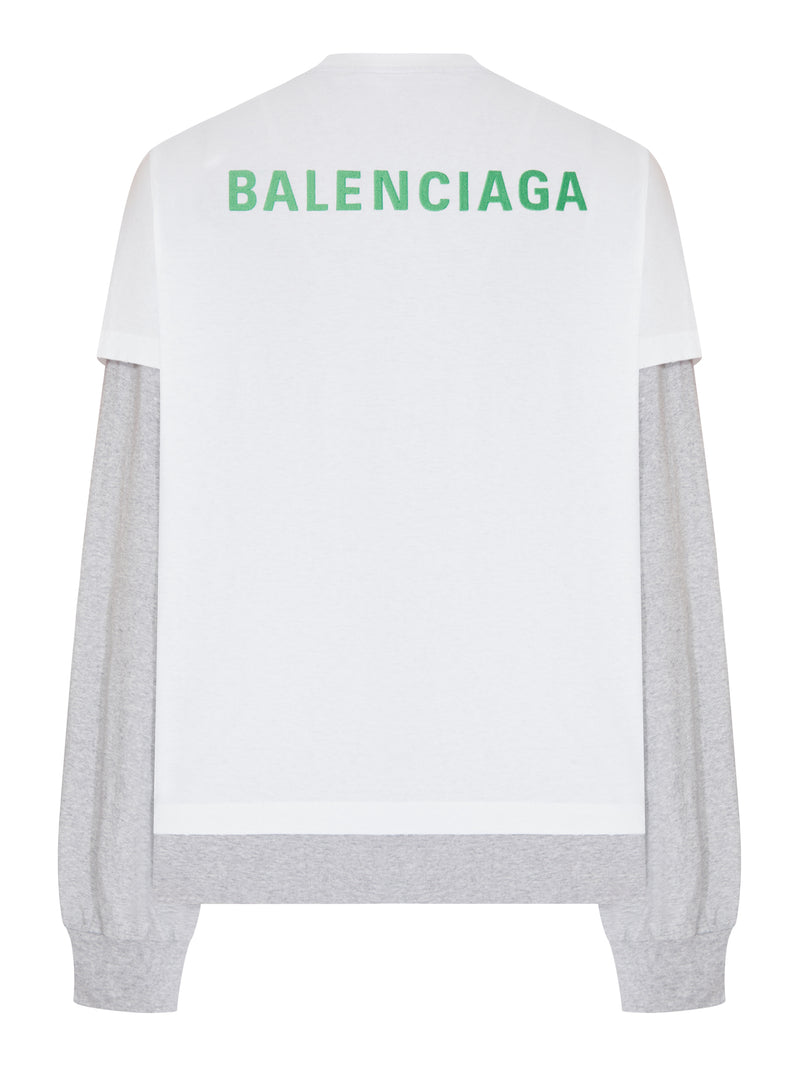 Balenciaga Men Layered T-Shirt With Balenciaga Logo BALENCIAGA