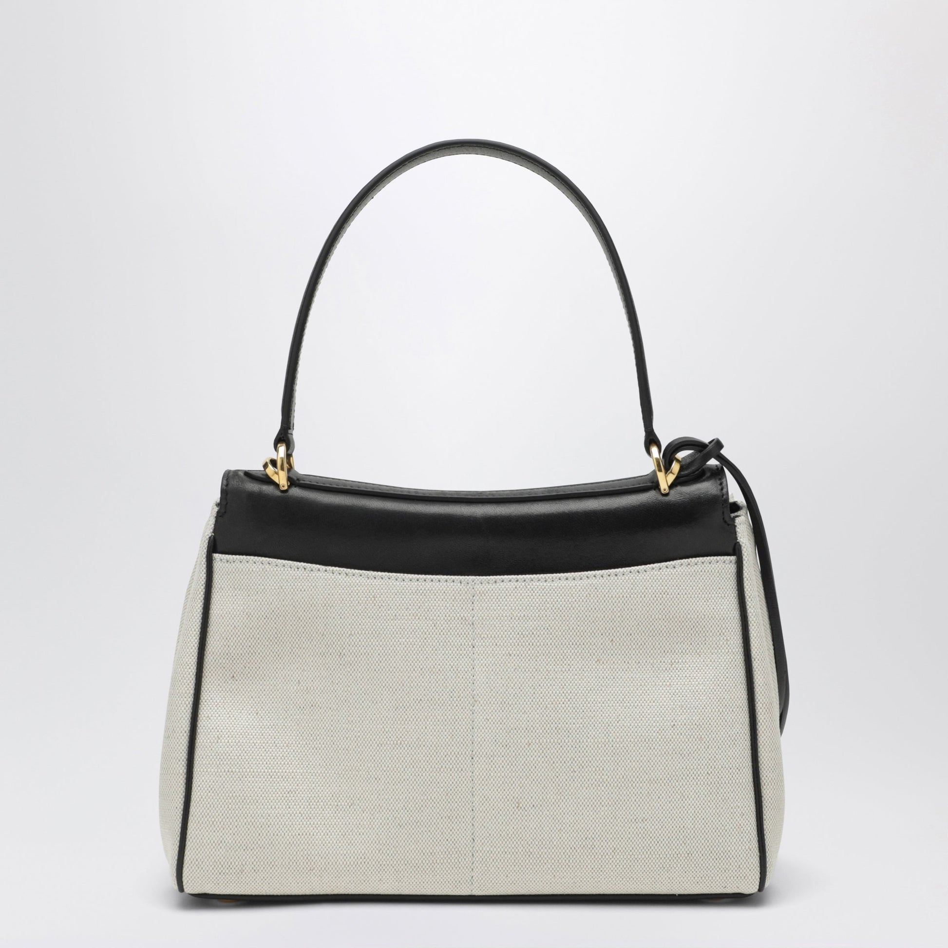 Balenciaga Small Rodeo Handbag In Linen And Lambskin, Natural/Black Women BALENCIAGA