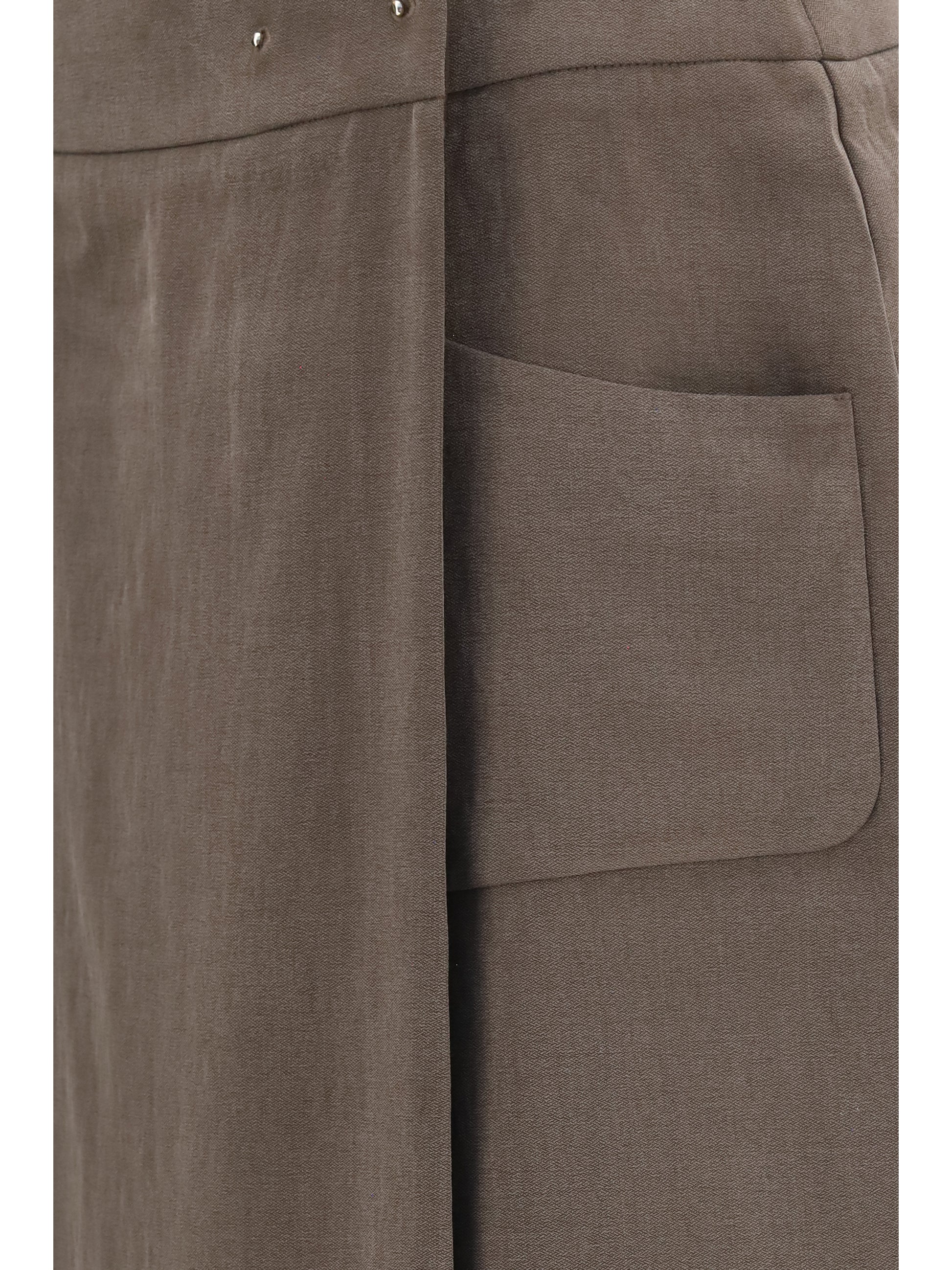 Giorgio Armani Women Silk And Wool Wrap Long Skirt With Patch Pocket GIORGIO ARMANI